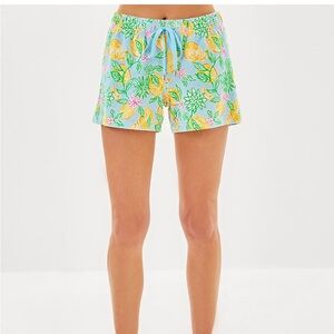 Lilly Pulitzer Loxley  Women's Stretch drawstring Shorts Make Lemonade blue XS